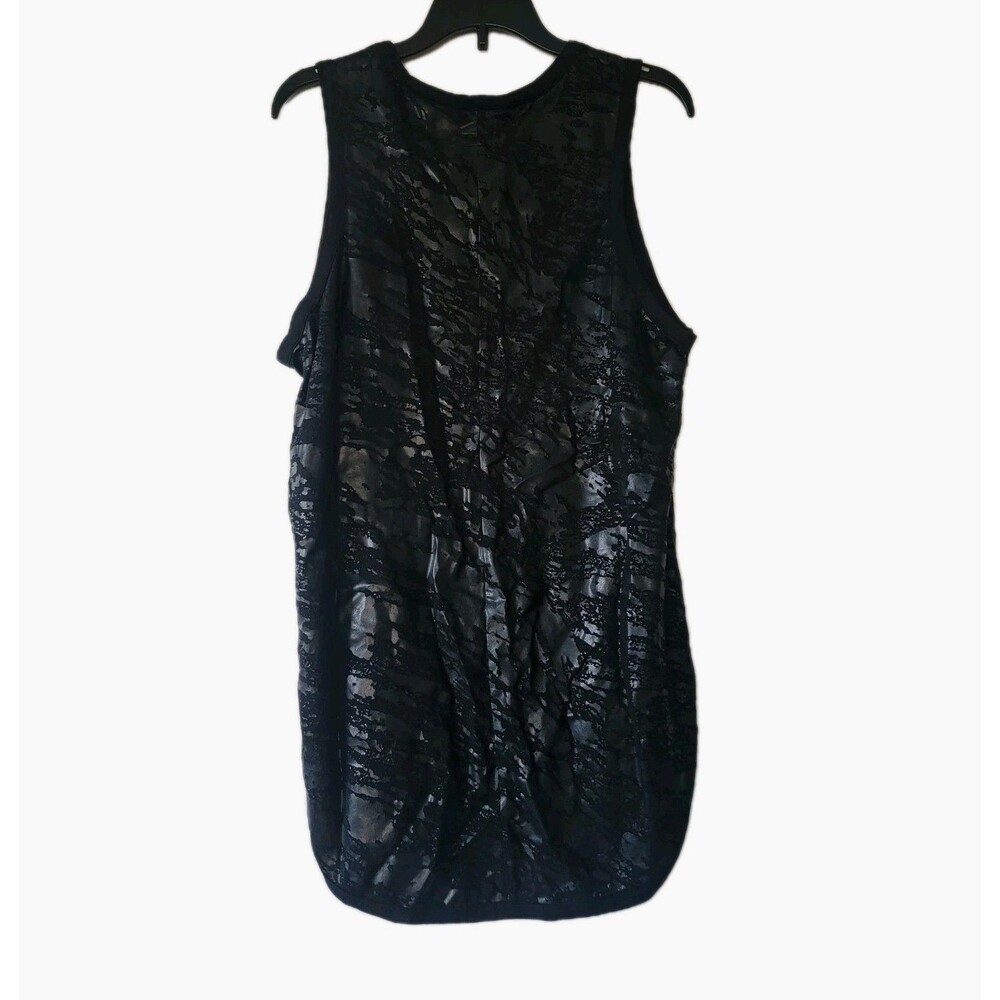 rag & bone Black Sheer Lace Overlay Tank Top